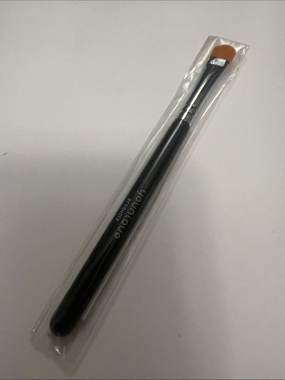 Younique White and Black Branded Makeup Brush in Clear Sleeve